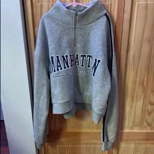 H&M cropped quarter zip